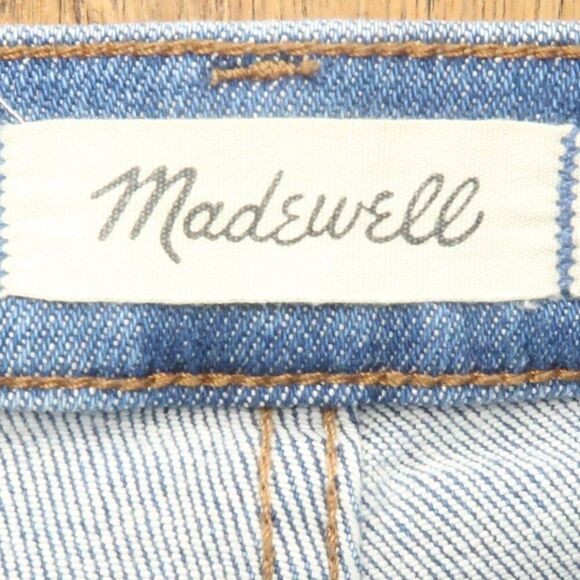 MADEWELL 9" HIGH RISE SKINNY BLUE DENIM JEANS WITH DISTRESSED EDGES SIZE 31 - Picture 2 of 12